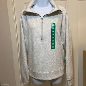 Danskin Women’s Heather Gray Quarter-Zip Pullover – Size XL – NWT